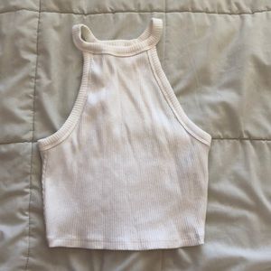 High neck cropped tank